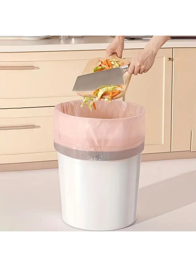 50 كيس قمامة وردي ثقيل بسعة 4 جالون بأربطة مقاومة للتسرب وسهل الربط - Image 4